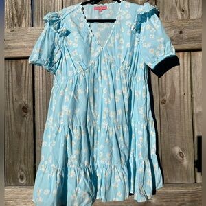 Simply Southern Light Blue Floral Dress Size S